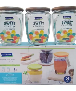 BỘ 3 LỌ ĐỰNG GIA VỊ,BÁNH KẸO..500ML-IG801