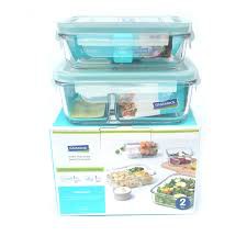 GL1531-BỘ HAI HỘP THỦY TINH( 400ML+670ML) CHIA NGĂN